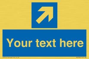 Custom Mandatory directional sign, blue arrow up and right